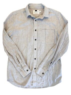 Topman Light Gray Long-Sleeve Button-Down Shirt